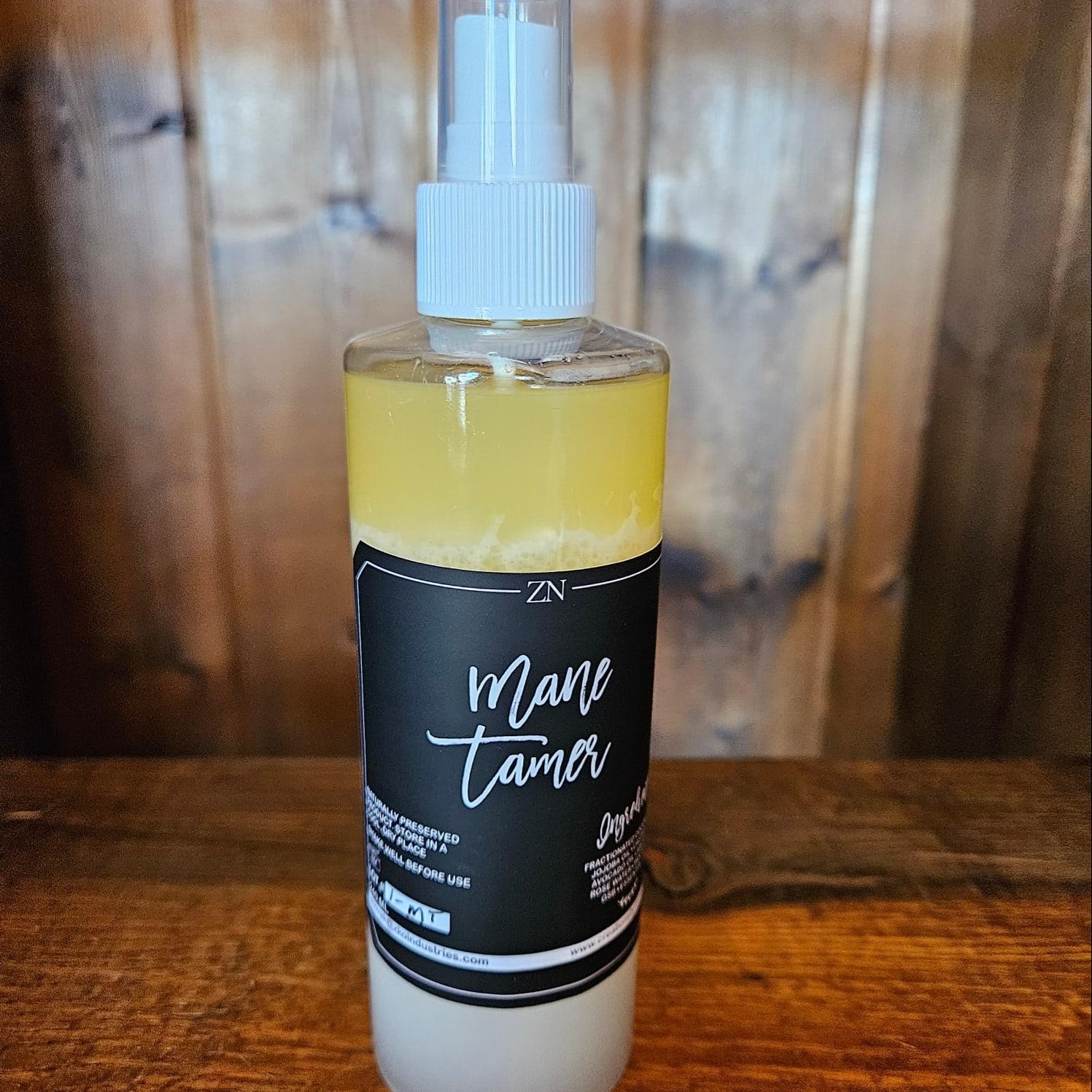 Natural leave-in hair spray for frizz control, shine, and detangling with botanical oils and rose water