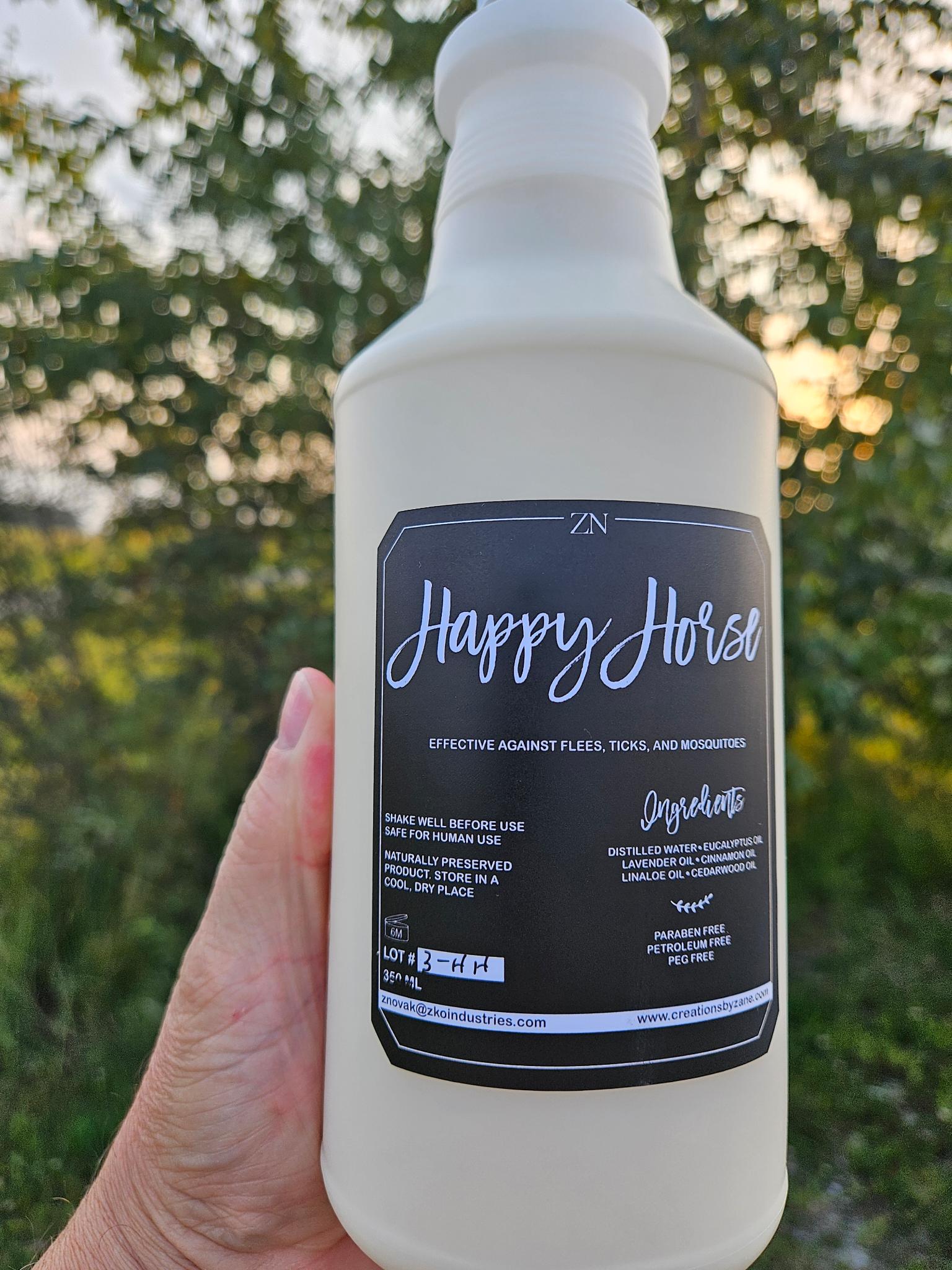 Natural horse fly spray bug repellent for equine care and insect protection in pasture and stable